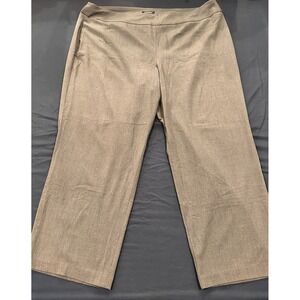 Roz & Ali Womens Plus Size 22 Grey Elastic Waist Straight Leg Dress Pants Office